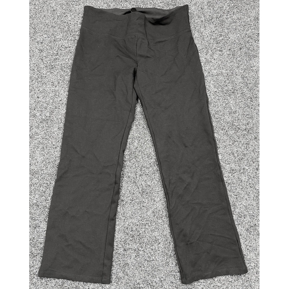 Soft Surroundings Pants Womens XL Black Straight Leg Pull On 29737 Stretch Basic